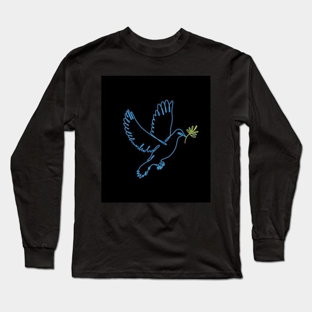 Dove with olive branch Long Sleeve T-Shirt by DanielK